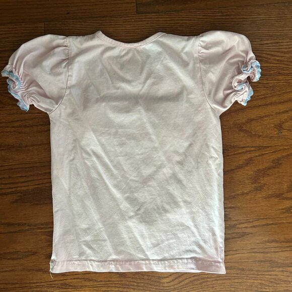 Boutique Care Bears Smocked  Puff Sleeve Girls Pink Tee T-Shirt Size 4 - Picture 10 of 11